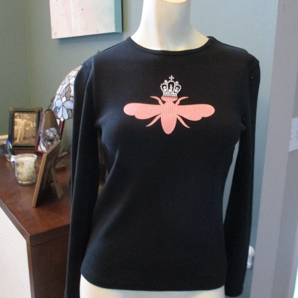 My Flat in London Tops - My Flat in London Rhinestone Bee Top Small